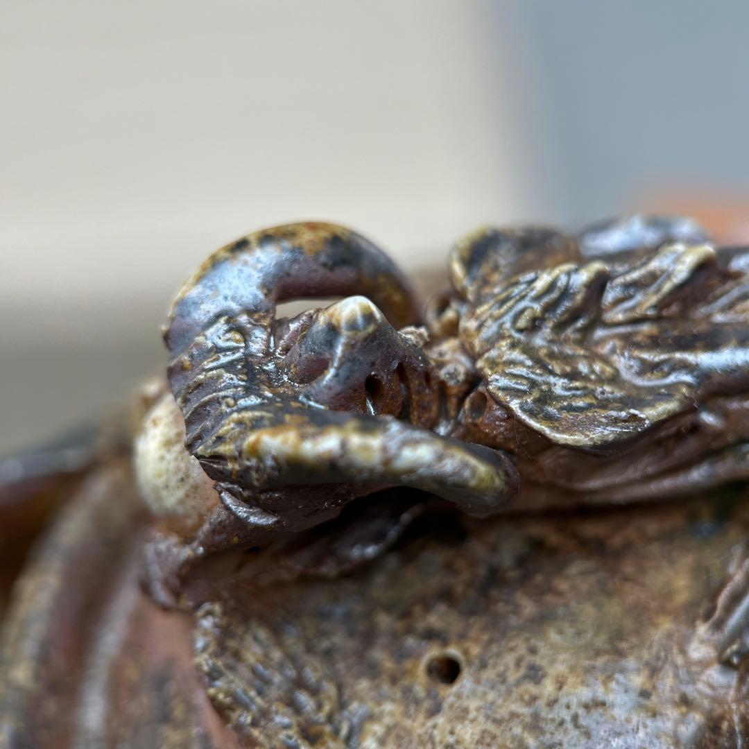 石田安弘 備前焼龍宝瓶 般若心经 人気作者 急須 共箱 共布 茶注