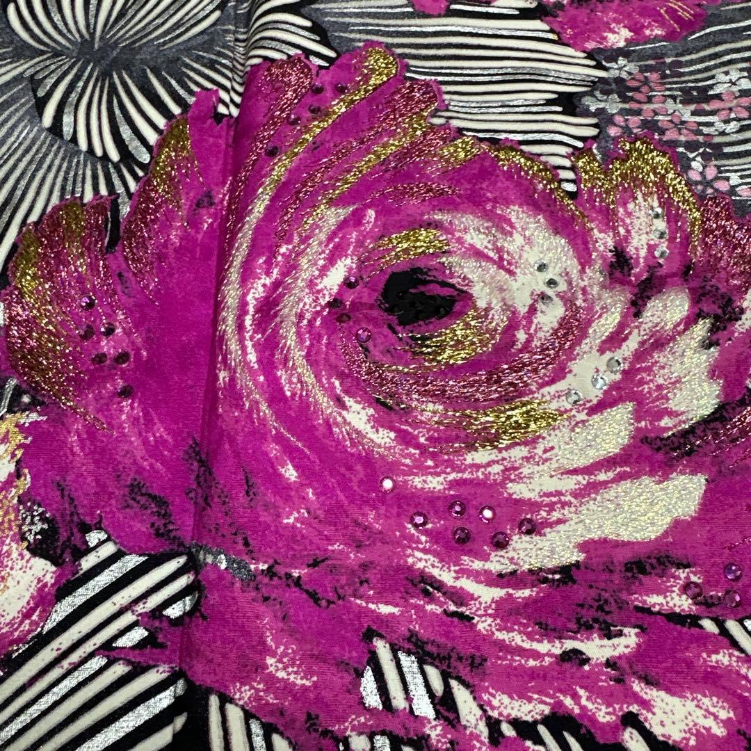 桂由美 ラインストーン キラキラ 薔薇 訪問着 濃紫地 - メルカリ