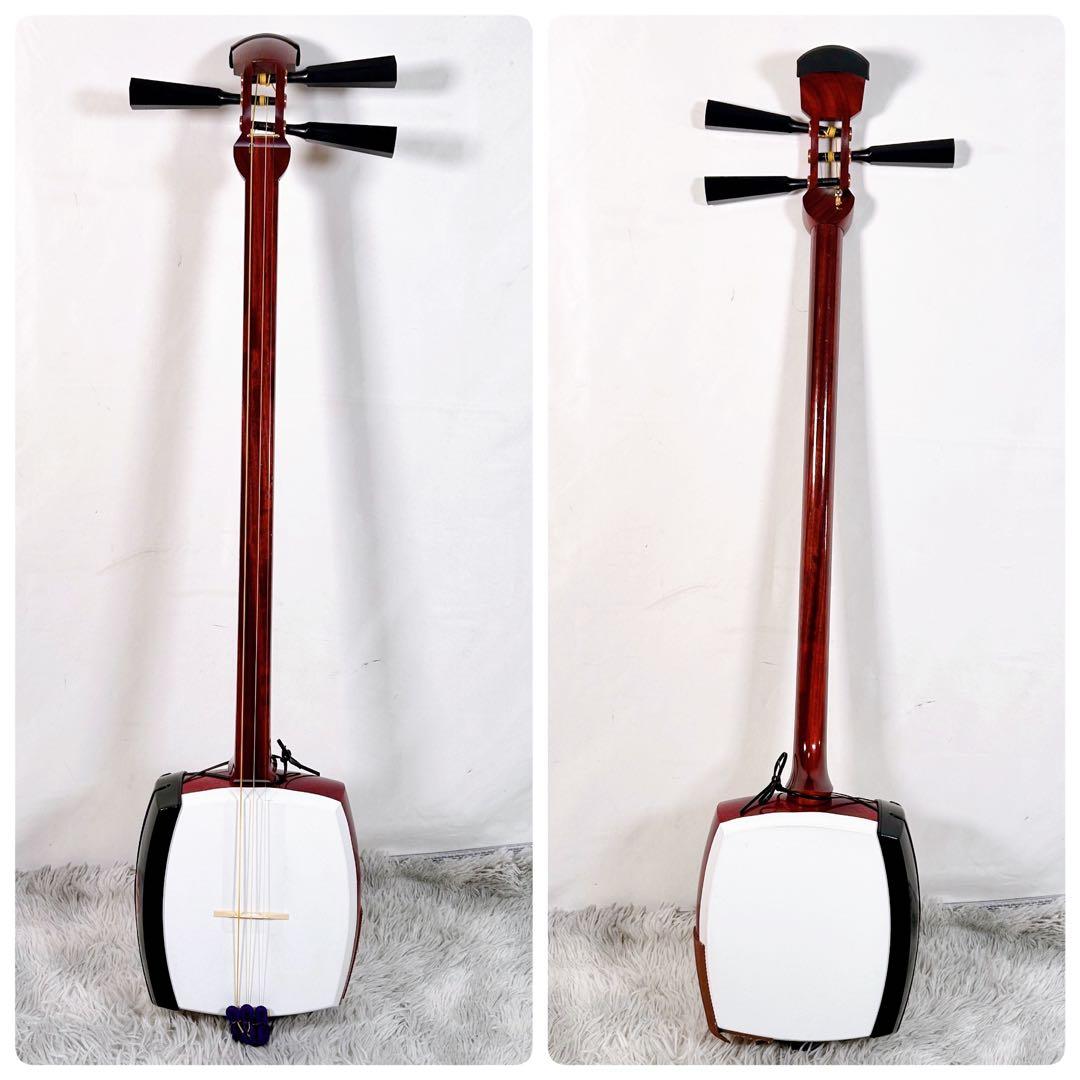 津軽三味線 高級花林 太棹 皮破れなし 天神欠けなし ケース付 東さわり