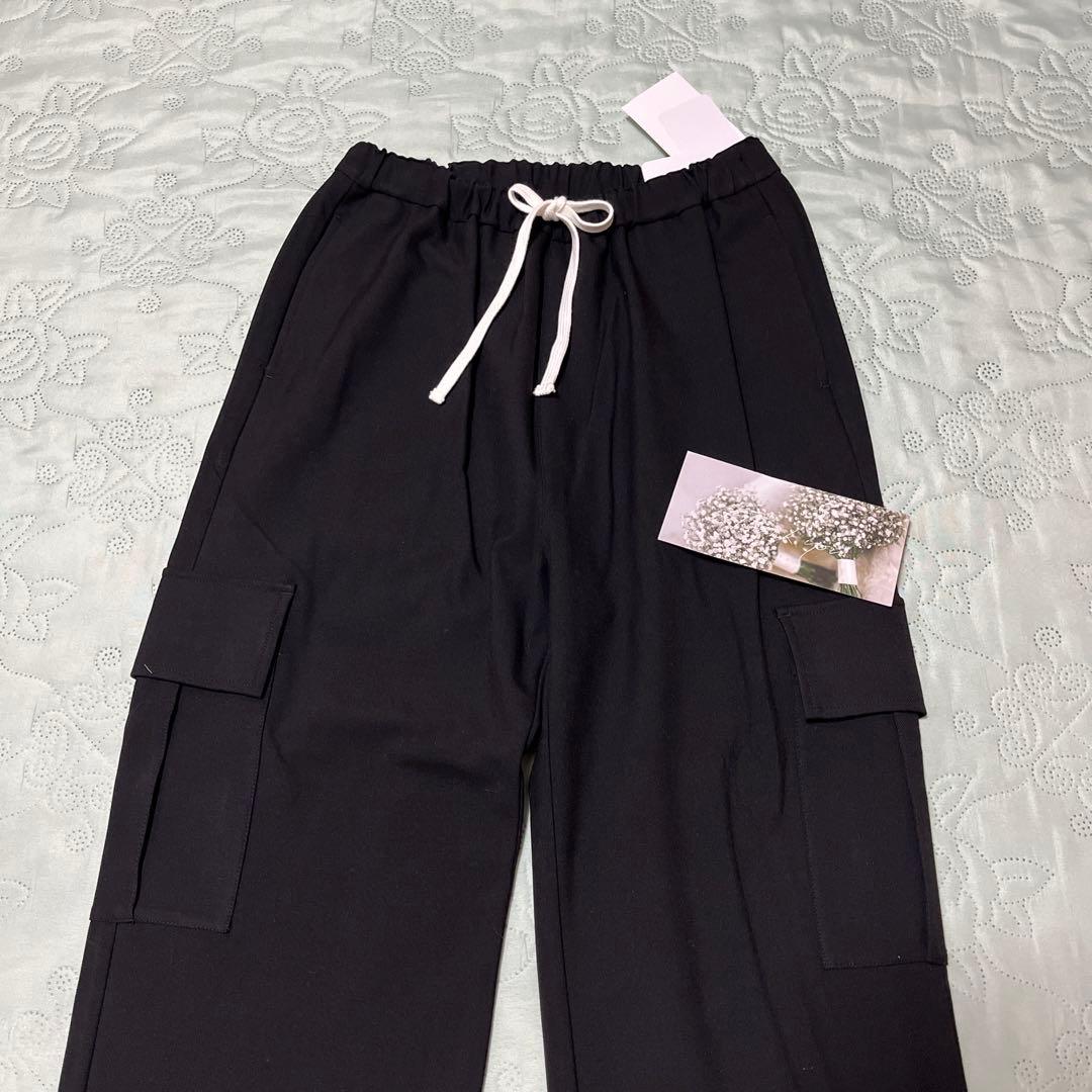 タグ付き。gypsohila ジプソフィア AW イージーカーゴパンツ ブラック