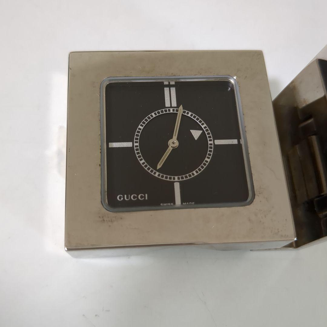 GUCCIグッチ 置き時計目覚まし時計トラベルウォッチ 文字盤黒 REF0840