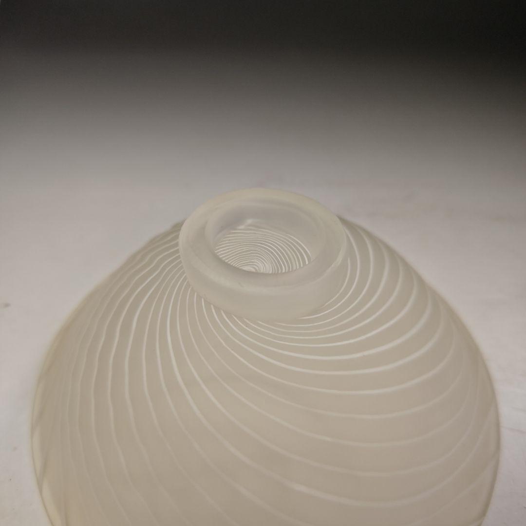 イ978 茶碗『水崎長寿』『義山硝子ガラス 雲渦 平茶碗 共箱』抹茶碗