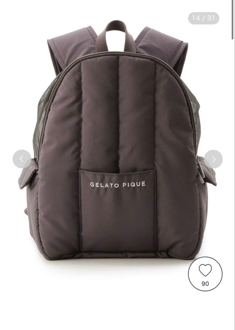 gelato pique バックパック型キャリーバッグ グレー ペットリュック
