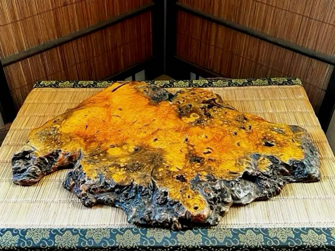 天然時代 古木 とろり 瘤 花台 香台 盆栽台 平台 約36㎝ 天然時代