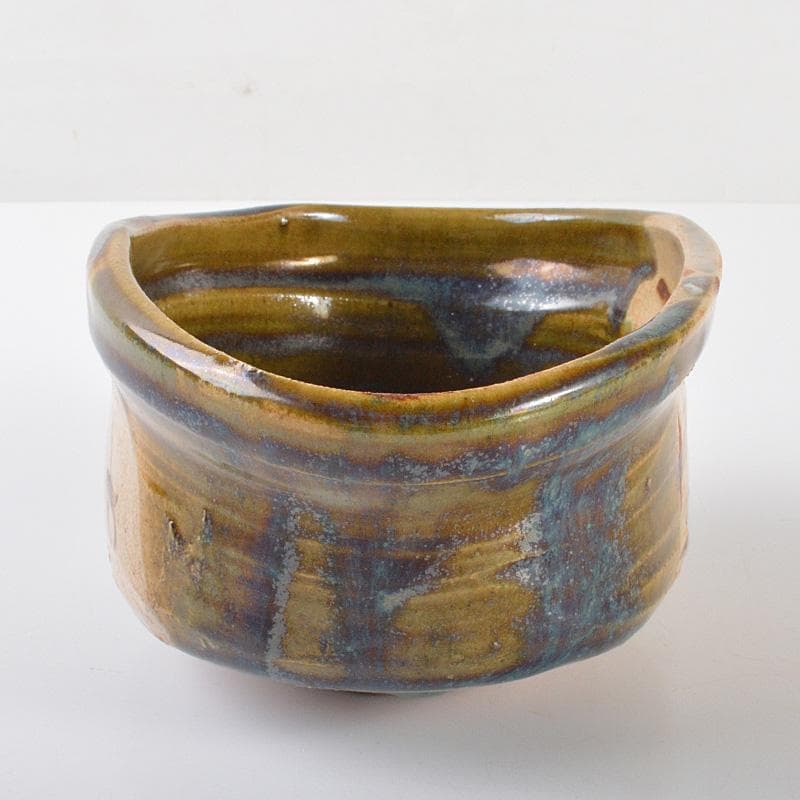 茶道具 織部焼 沓形茶碗 時代箱 V R6456