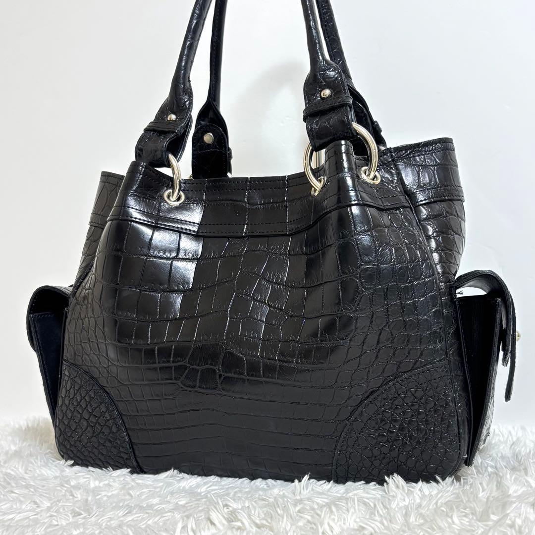 【極美品】 パープルクラウド JRA クロコダイル トートバッグ ハンドバッグ