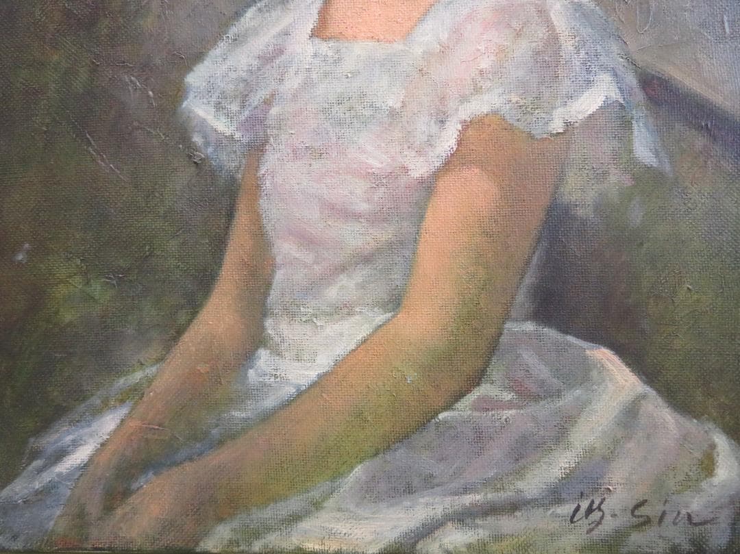 ◇進徹 「花帽子の少女」 油彩4号 真作保証◇ - メルカリ