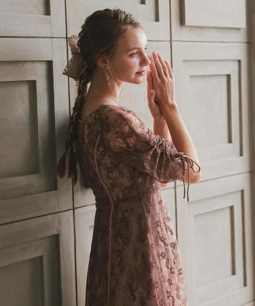 美品 Dorry Doll ドリードール エンブロイダリーレイヤードドレス S