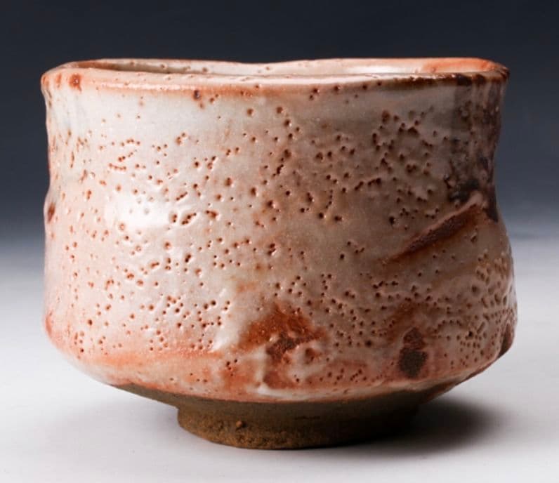 最上位作 桃山陶】三浦繁久 志野茶碗 共箱 栞 茶道具 荒川豊蔵 加藤唐