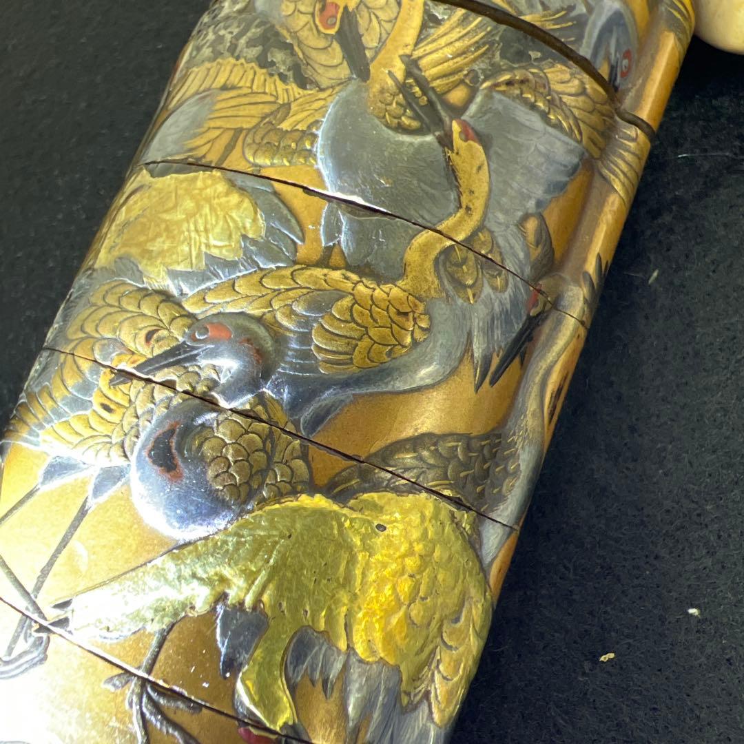 江戸時代 鶴蒔絵印籠、根付 70g 東Y8-0122☆2Fトコカ - メルカリ