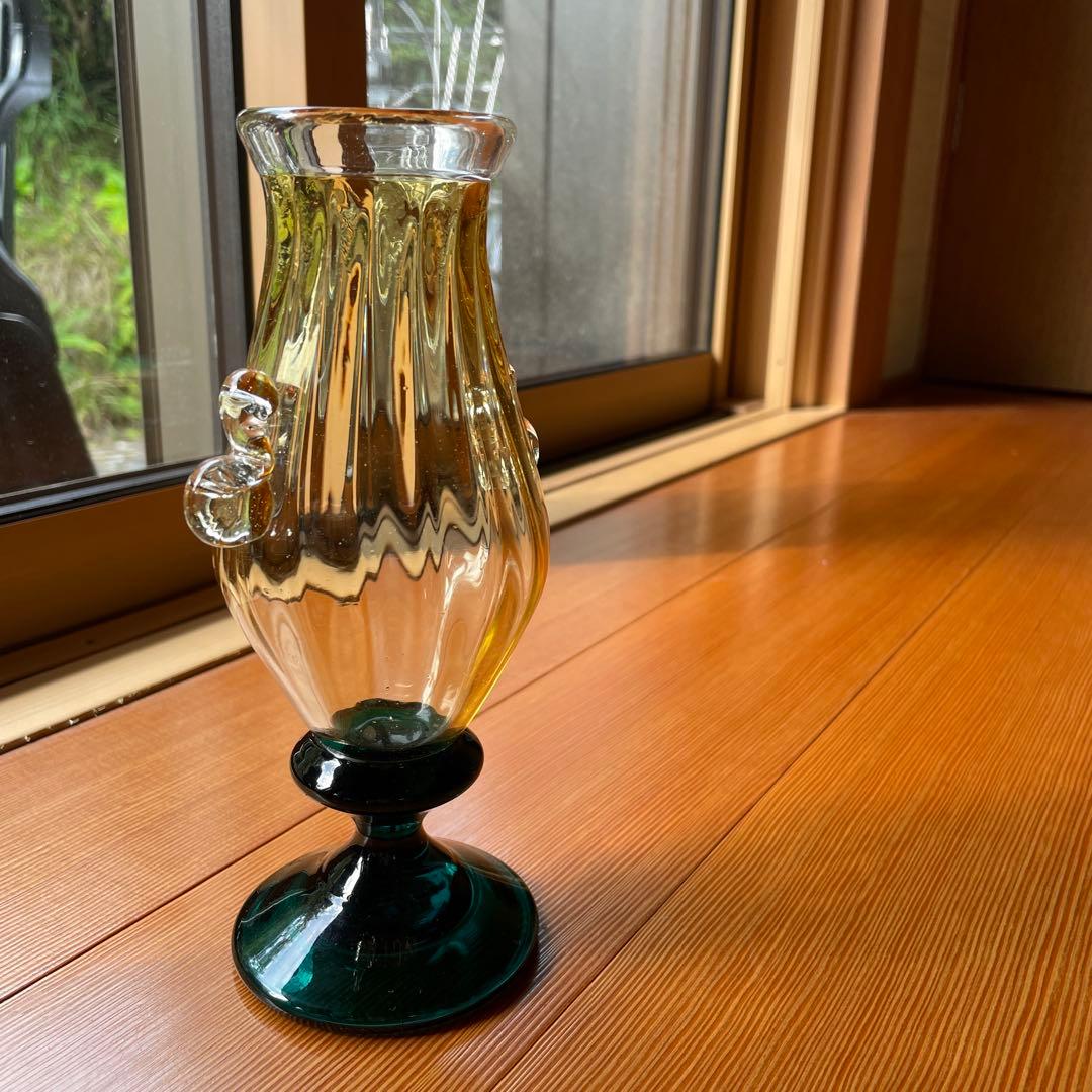 村松学 双耳花瓶 カンナカガラス 舩木倭帆