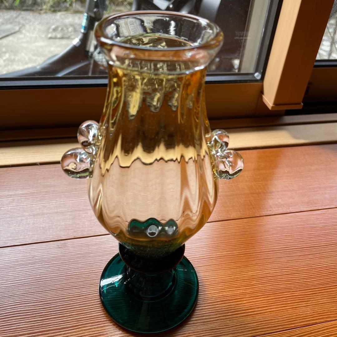 村松学 双耳花瓶 カンナカガラス 舩木倭帆