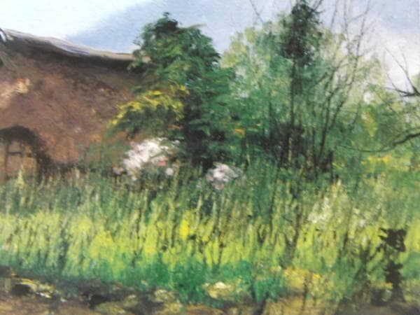 向井潤吉、【秩父路春閑】、希少な額装用画集より、新品額装付、状態良好