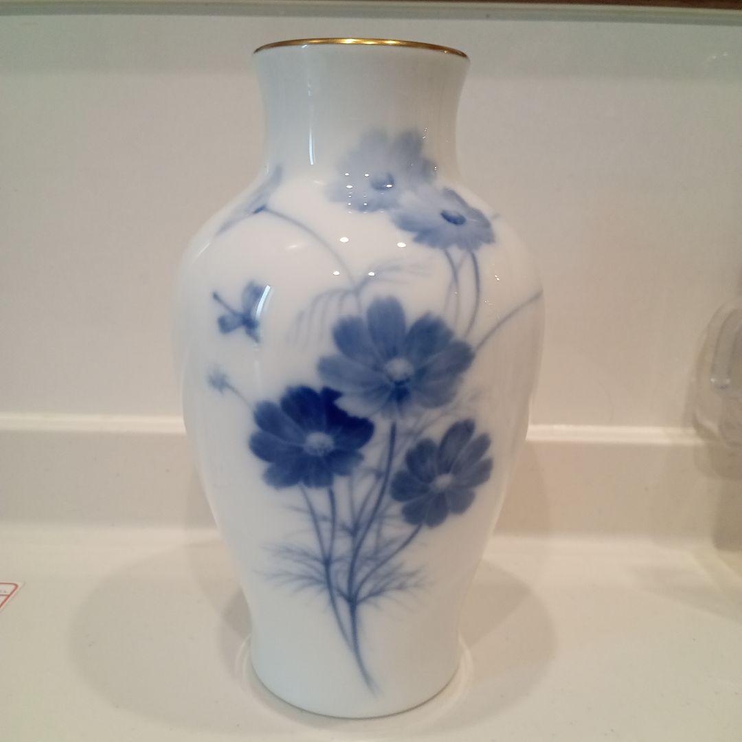 大倉陶園 ブルーコスモス 花入 花瓶 美品 廃盤品