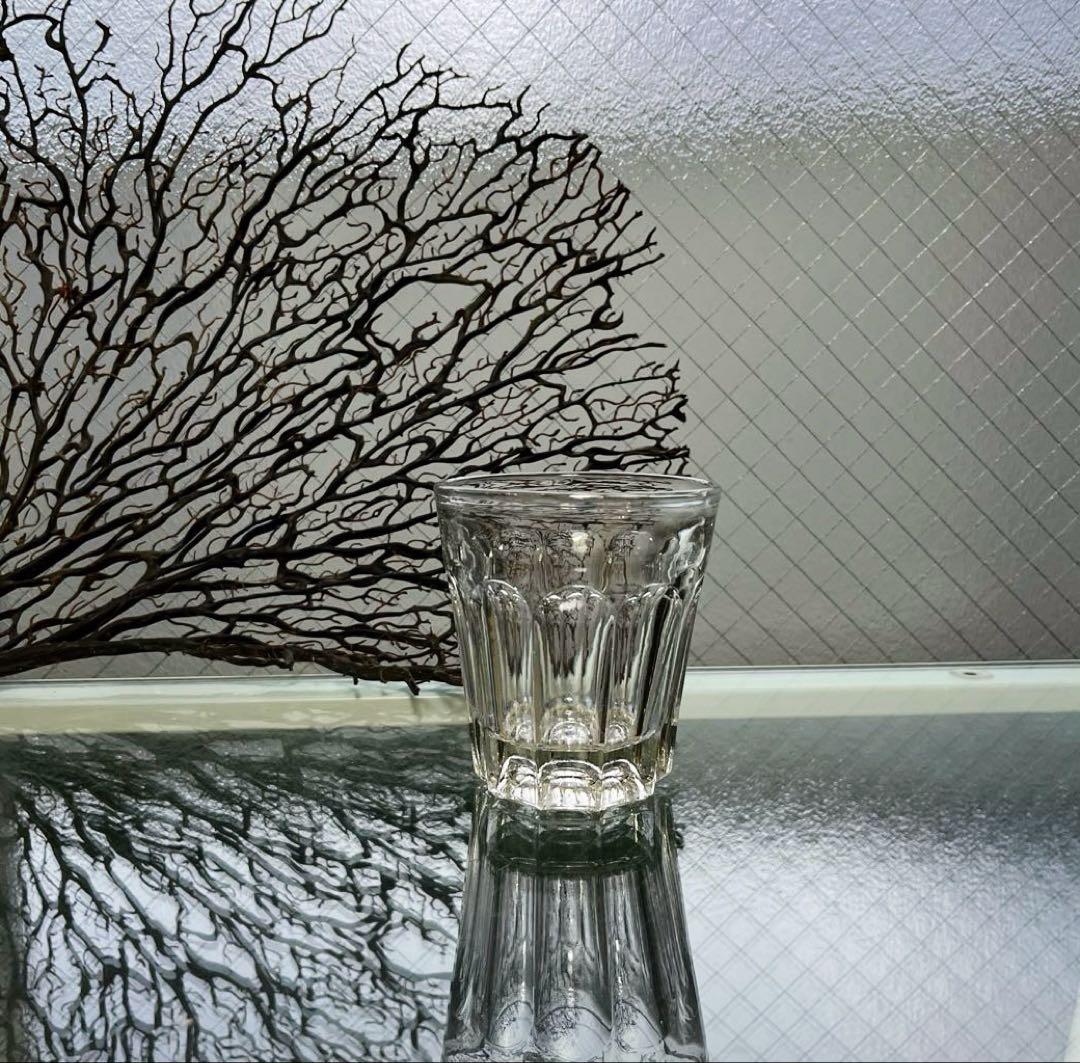 骨董 時代ガラス ゆらゆら 気泡入り 希少銀色 水飲みコップ 剣先コップ