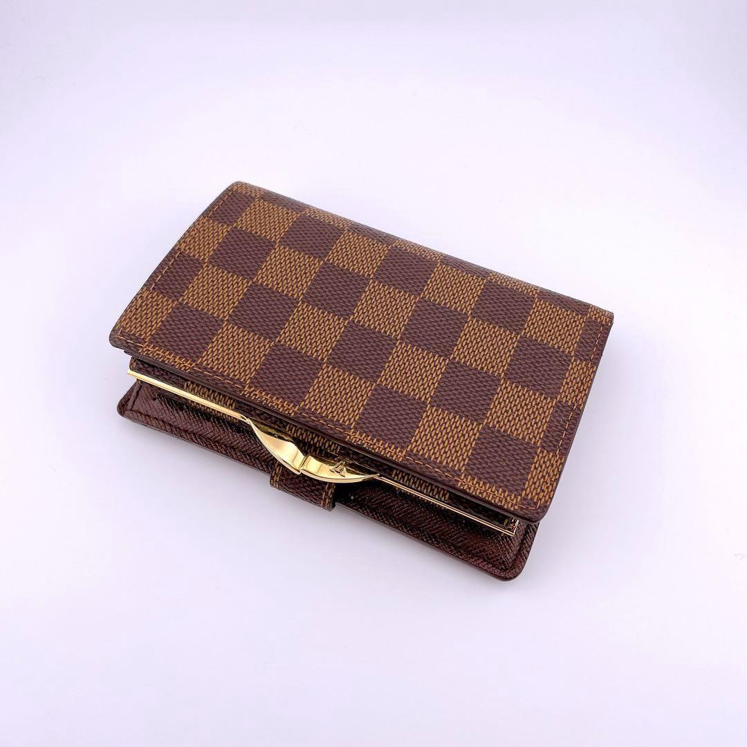 ☆ルイヴィトン☆ 二つ折り財布 N61674 がま口ダミエ ヴィエノワ 茶色