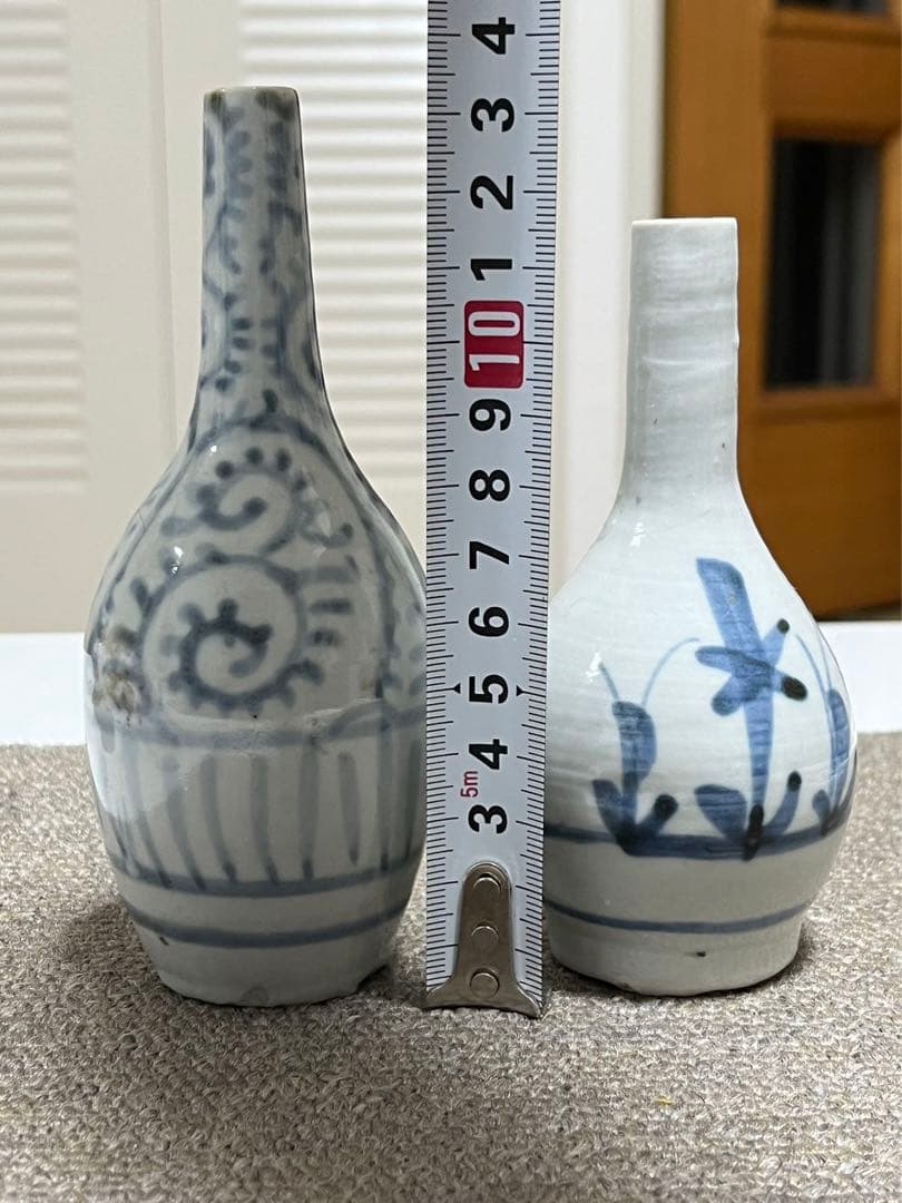 古伊万里 染付  鑑賞陶器　江戸中期　古伊万里染付蛸唐草鶴首瓶