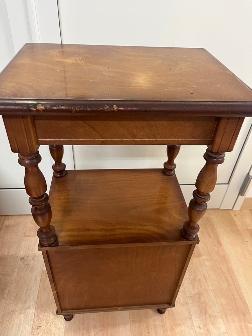 【昭和レトロ】 木製コンソールテーブル コールキャビネット 電話台 花台