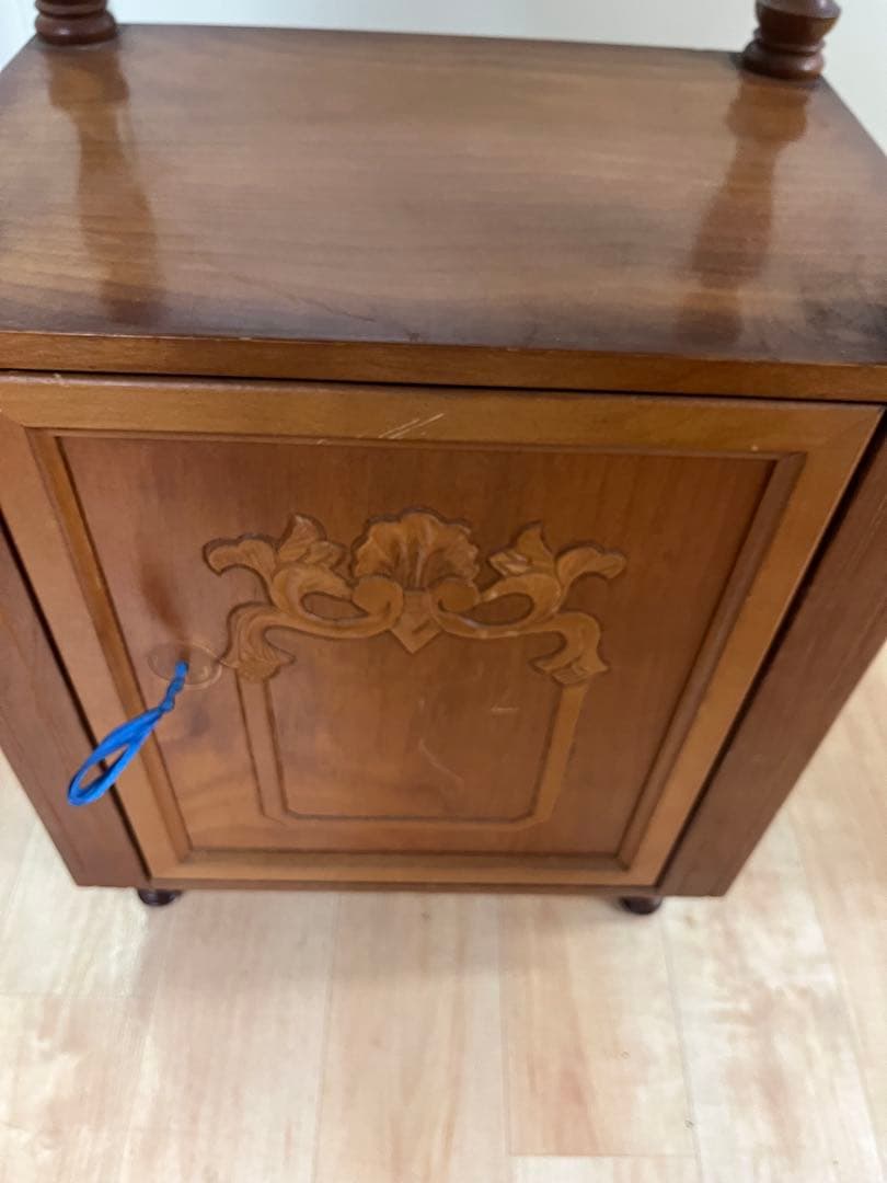 【昭和レトロ】 木製コンソールテーブル コールキャビネット 電話台 花台