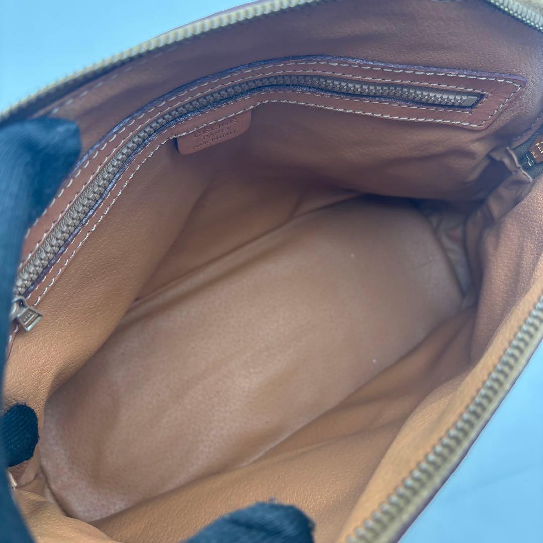 CELINE セリーヌ マカダム ハンドバッグ トップハンドル ブラウン
