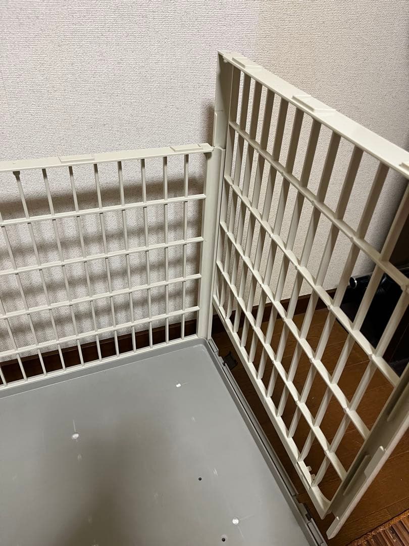 キャスター、天ドア付きキャットケージ2段○プラスチック、樹脂製