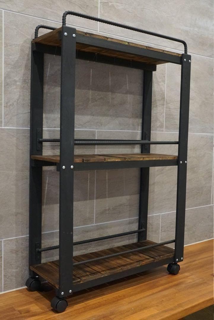 ウイスキーラック サイドバーワゴンタイプ 男前インテリア 0201 - メルカリ