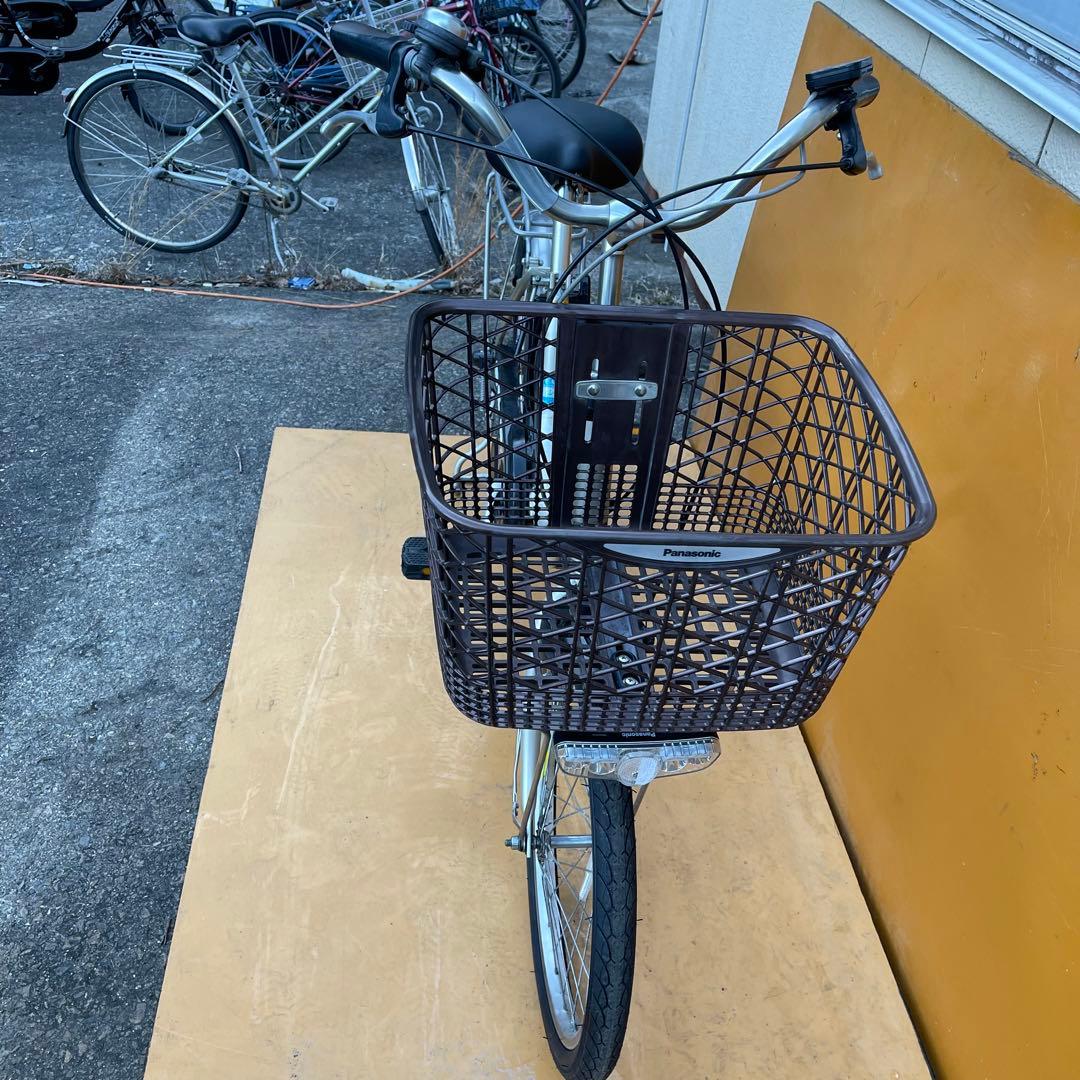 電動アシスト自転車 シルバー 前カゴ付き
