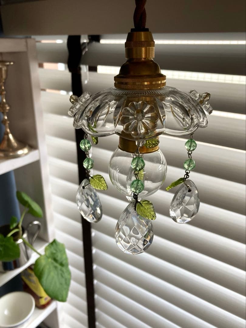 専用 ミニシャンデリア 【植物】 ウランガラスビーズ フランス 超ミニ