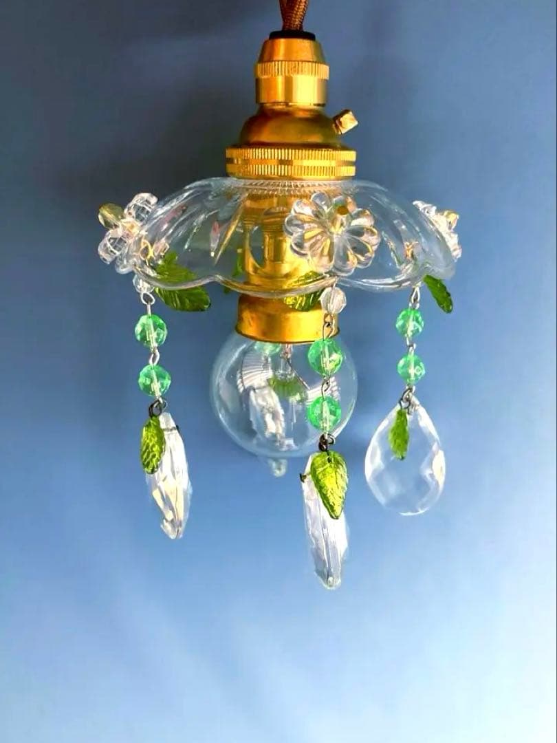 専用 ミニシャンデリア 【植物】 ウランガラスビーズ フランス 超ミニ