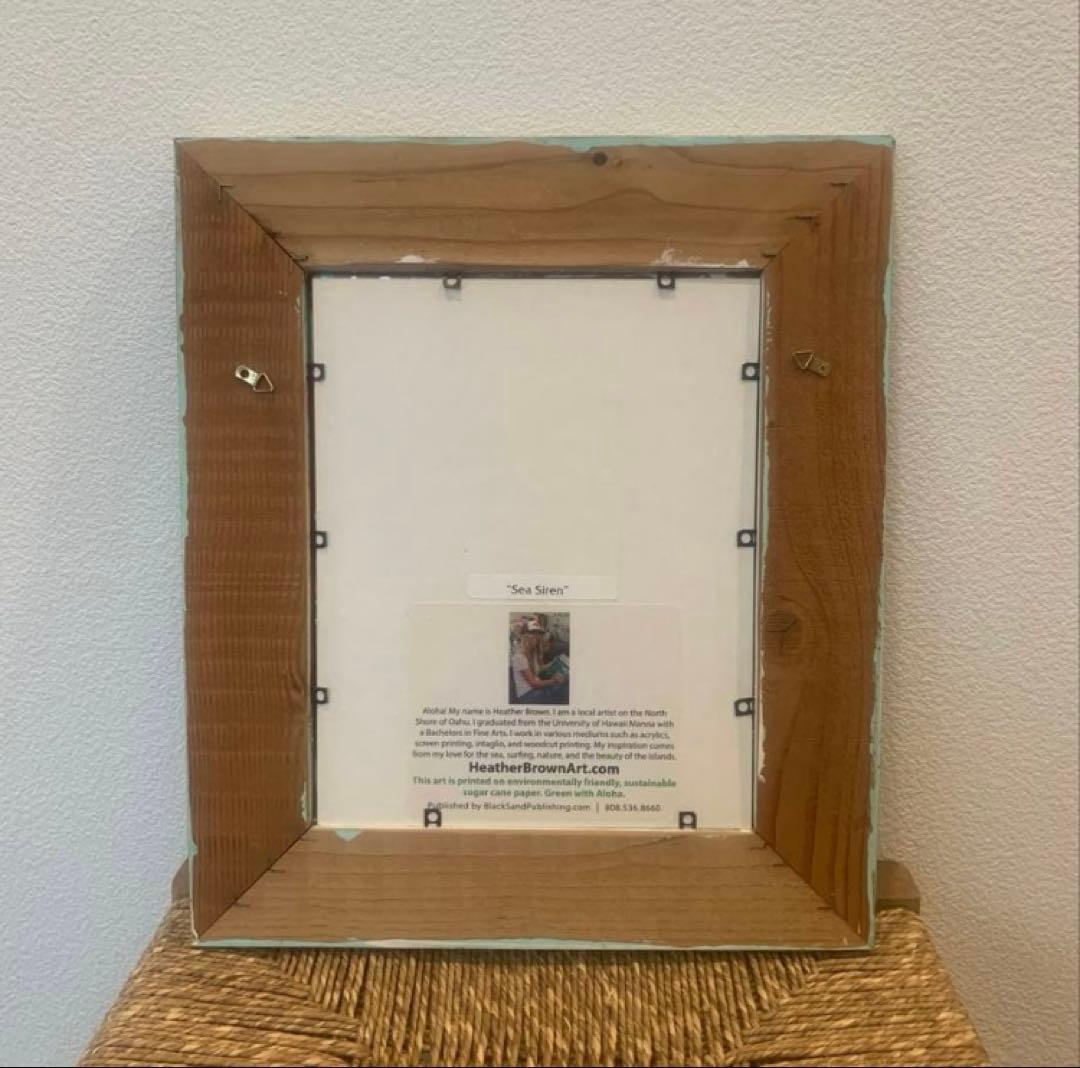 正規品　ヘザーブラウン ハワイアート 正規フレーム・額縁付き　サーフガール