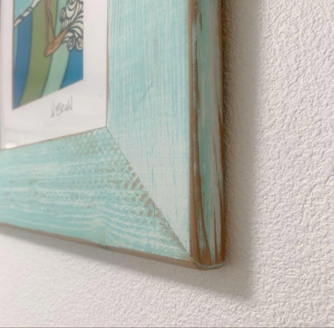 正規品　ヘザーブラウン ハワイアート 正規フレーム・額縁付き　サーフガール