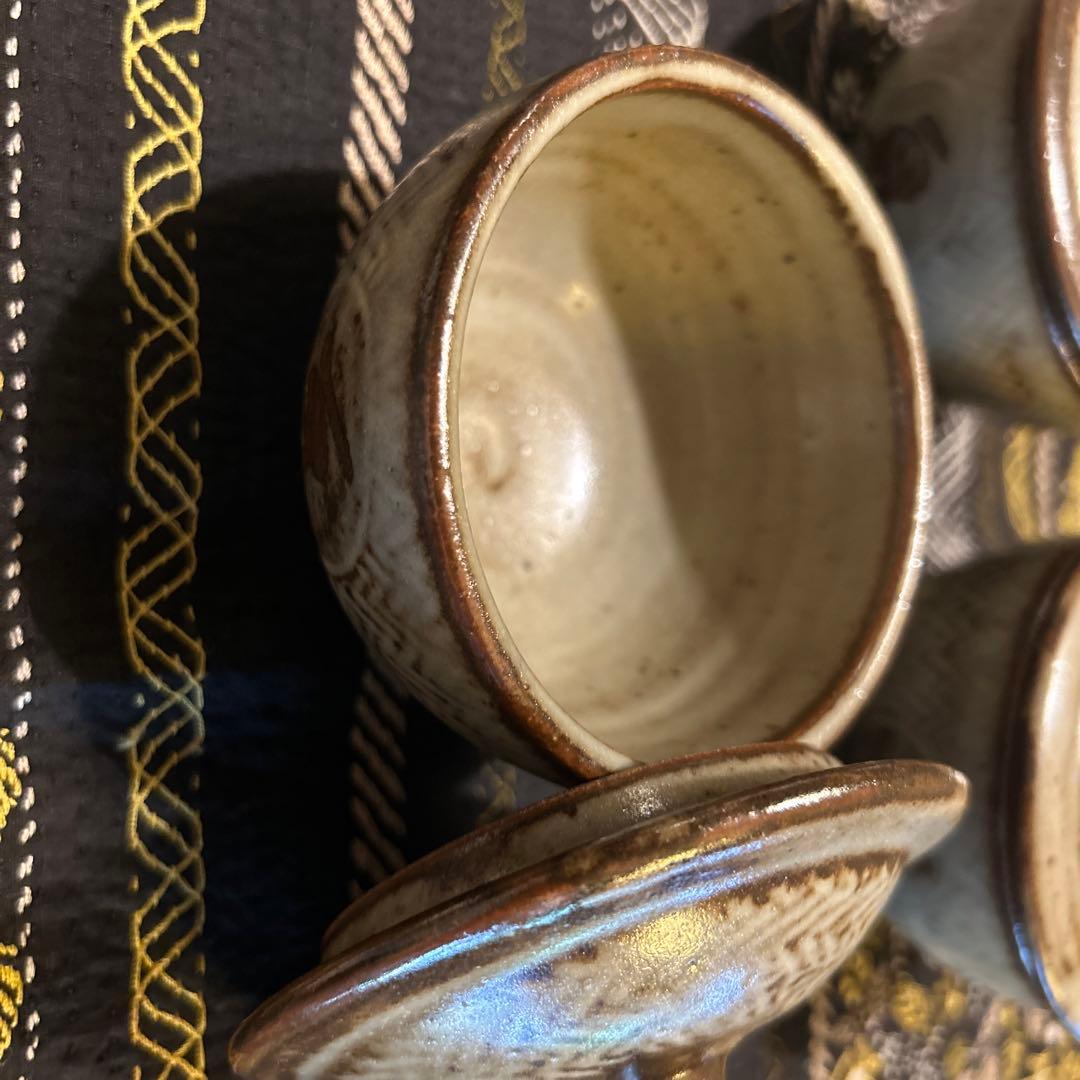 島岡達三地釉象嵌縄文汲出揃え