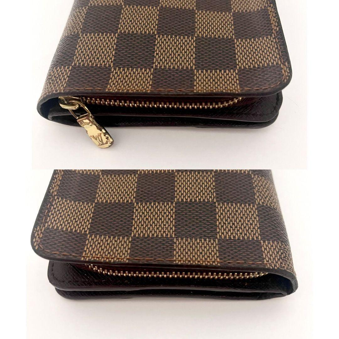 ✨極美品✨ルイヴィトン❣ダミエ コンパクトジップ ファスナー 折財布 ブラウン