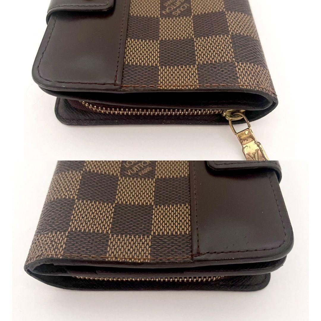 ✨極美品✨ルイヴィトン❣ダミエ コンパクトジップ ファスナー 折財布 ブラウン