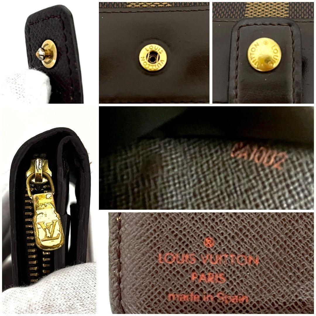 ✨極美品✨ルイヴィトン❣ダミエ コンパクトジップ ファスナー 折財布 ブラウン