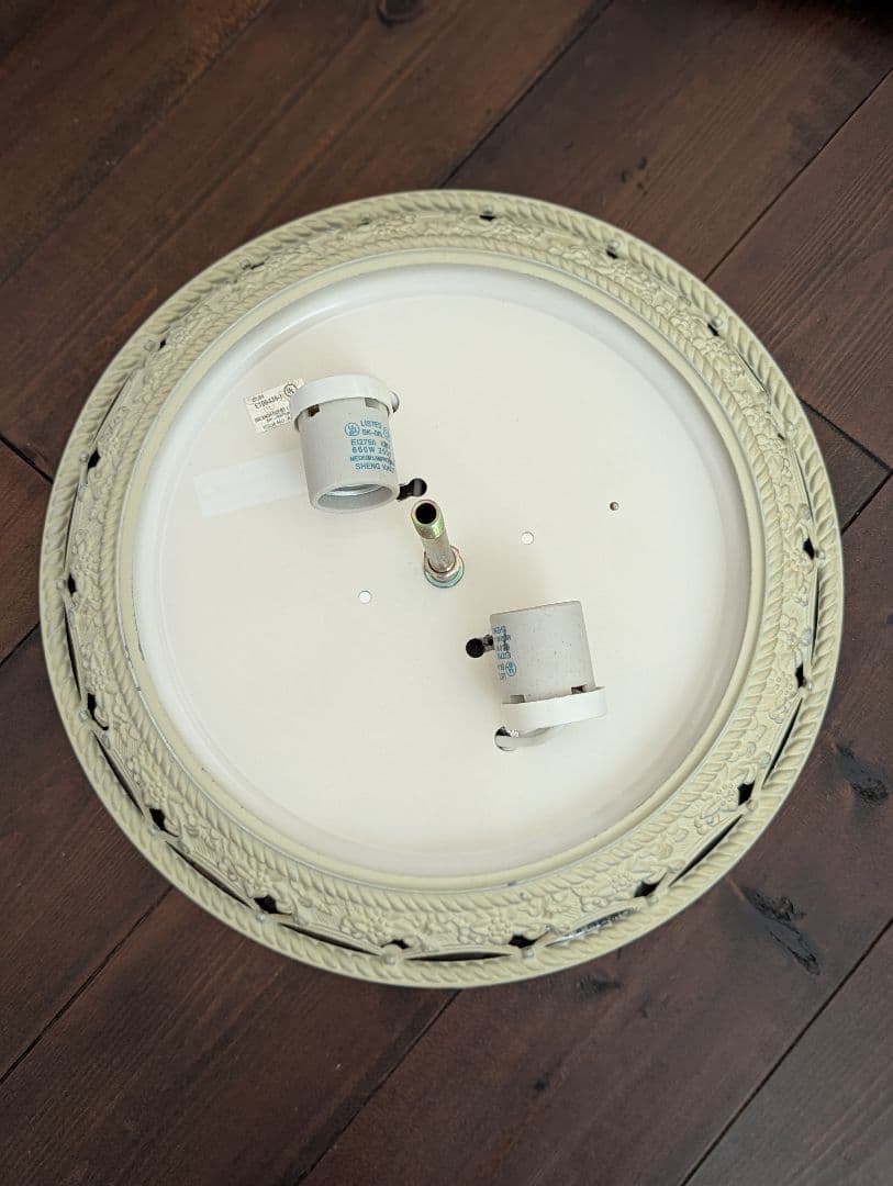 フランス ヴィンテージ 形 レリーフガラス シーリングライト 照明