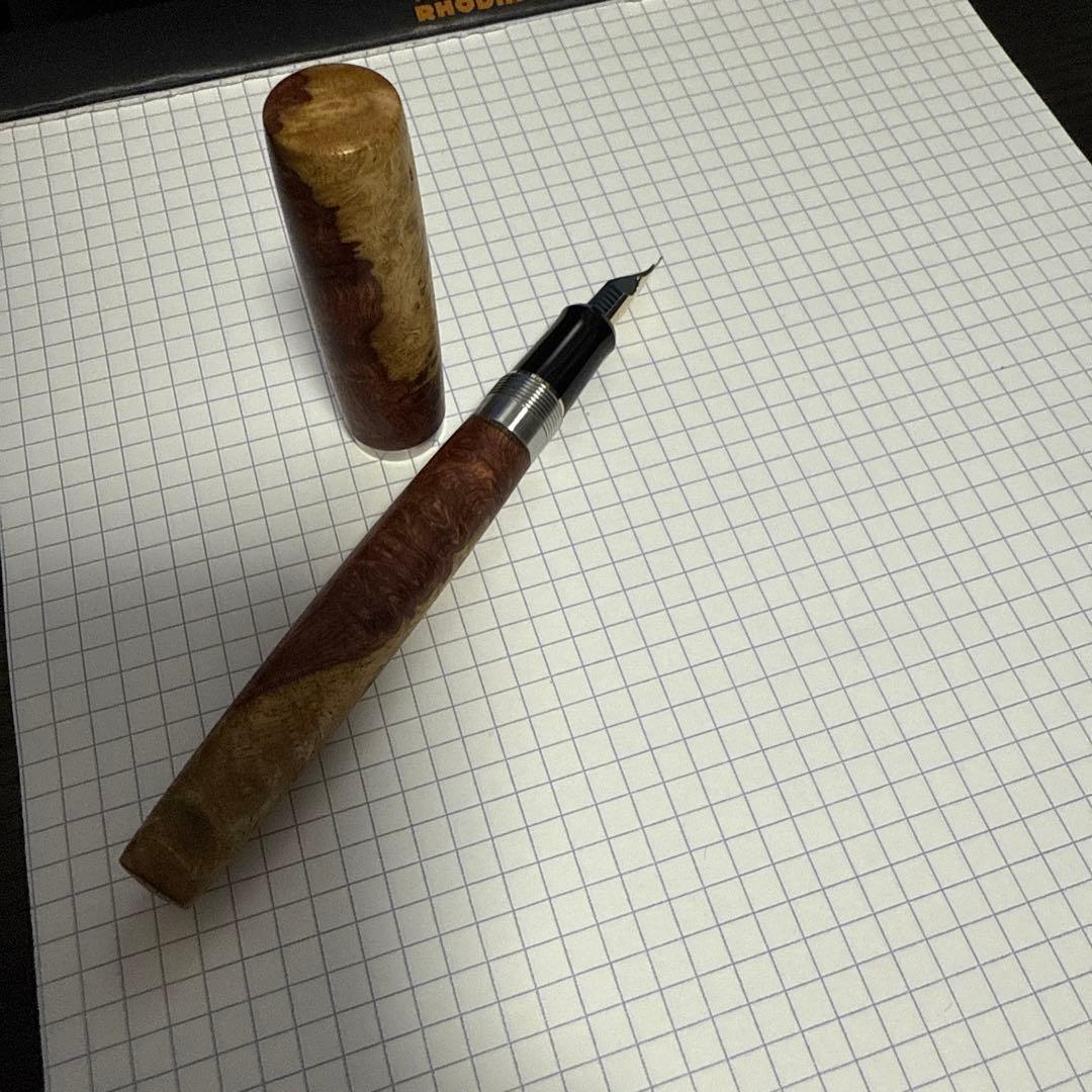 工房 楔 花梨瘤の万年筆(PILOTフォルカンk14ペン先付き)