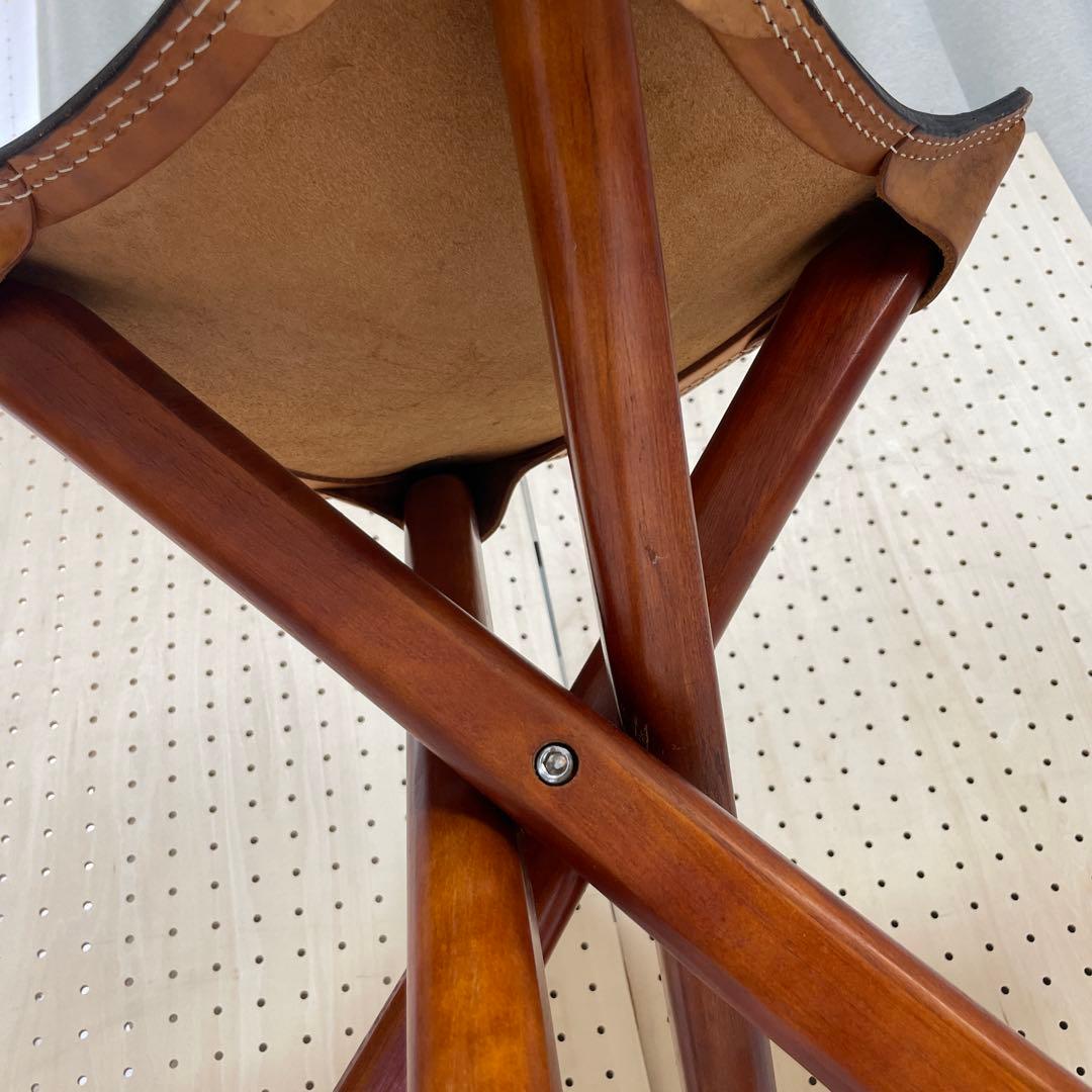 ハンティングチェア 4本足（希少） 折りたたみチェア 本革