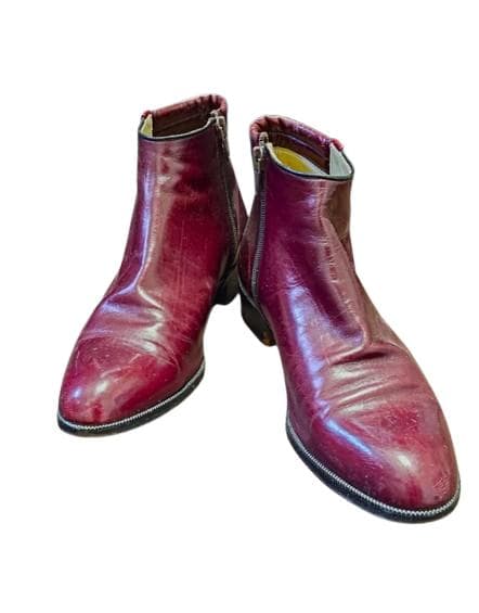 サンローラン　ショートブーツ　バーガンディ