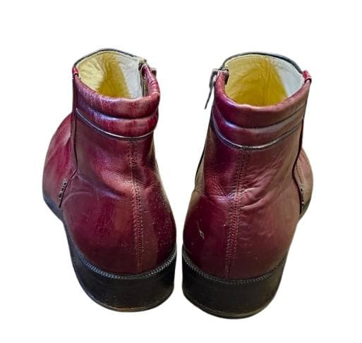 サンローラン　ショートブーツ　バーガンディ