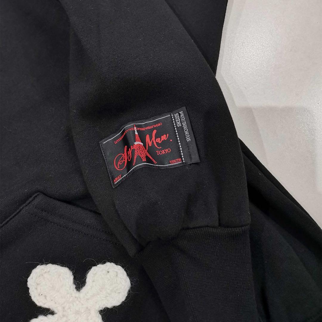 c プルオーバーフーディー 黒 M