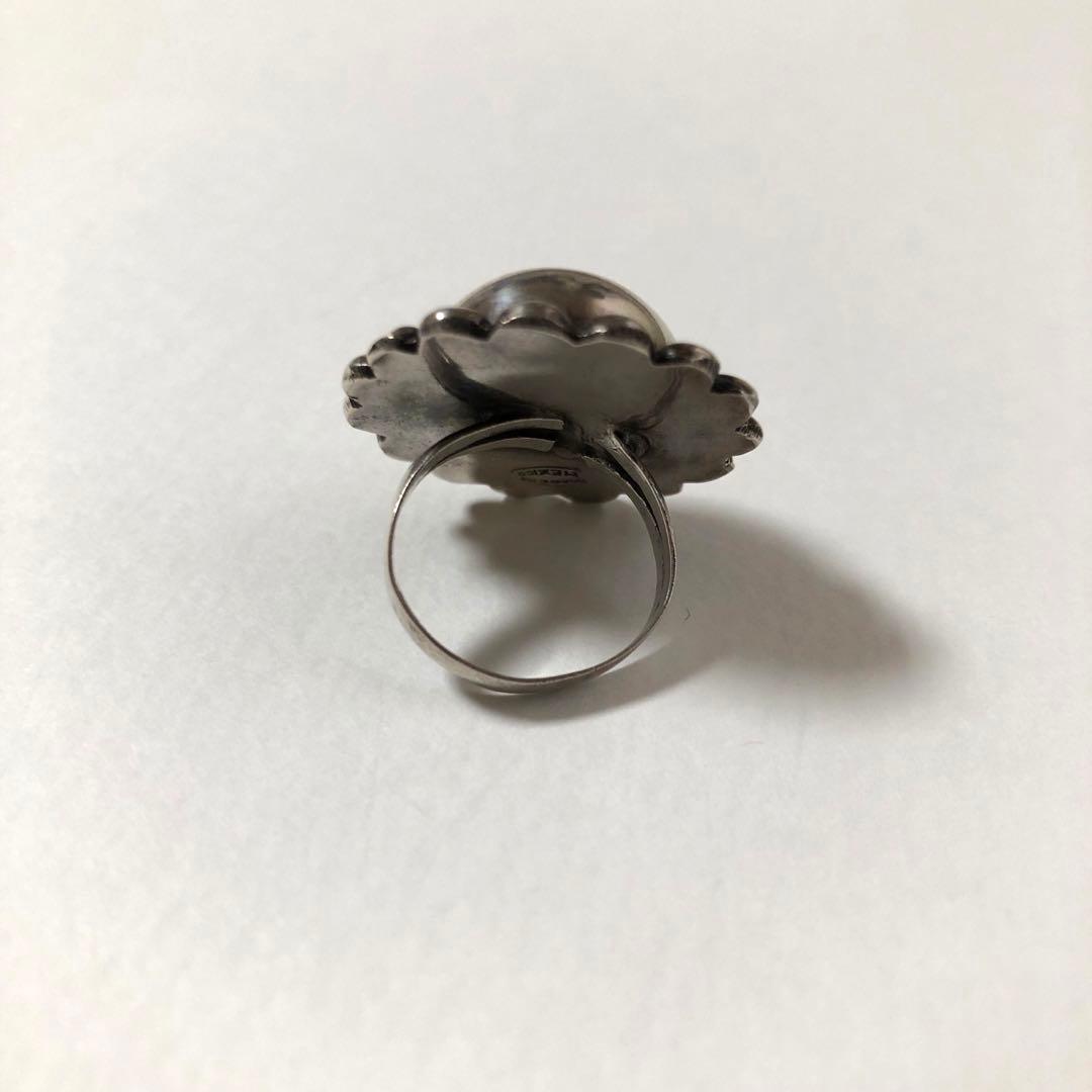 ヴィンテージ メキシコシルバー　フラワー　太陽　シルバー　リング　大ぶり