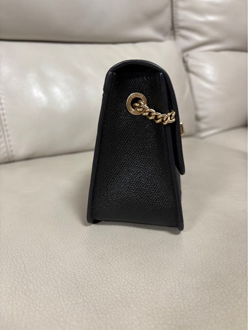 ＣＯＡＣＨ黒 レザー バッグ チェーンストラップ付き