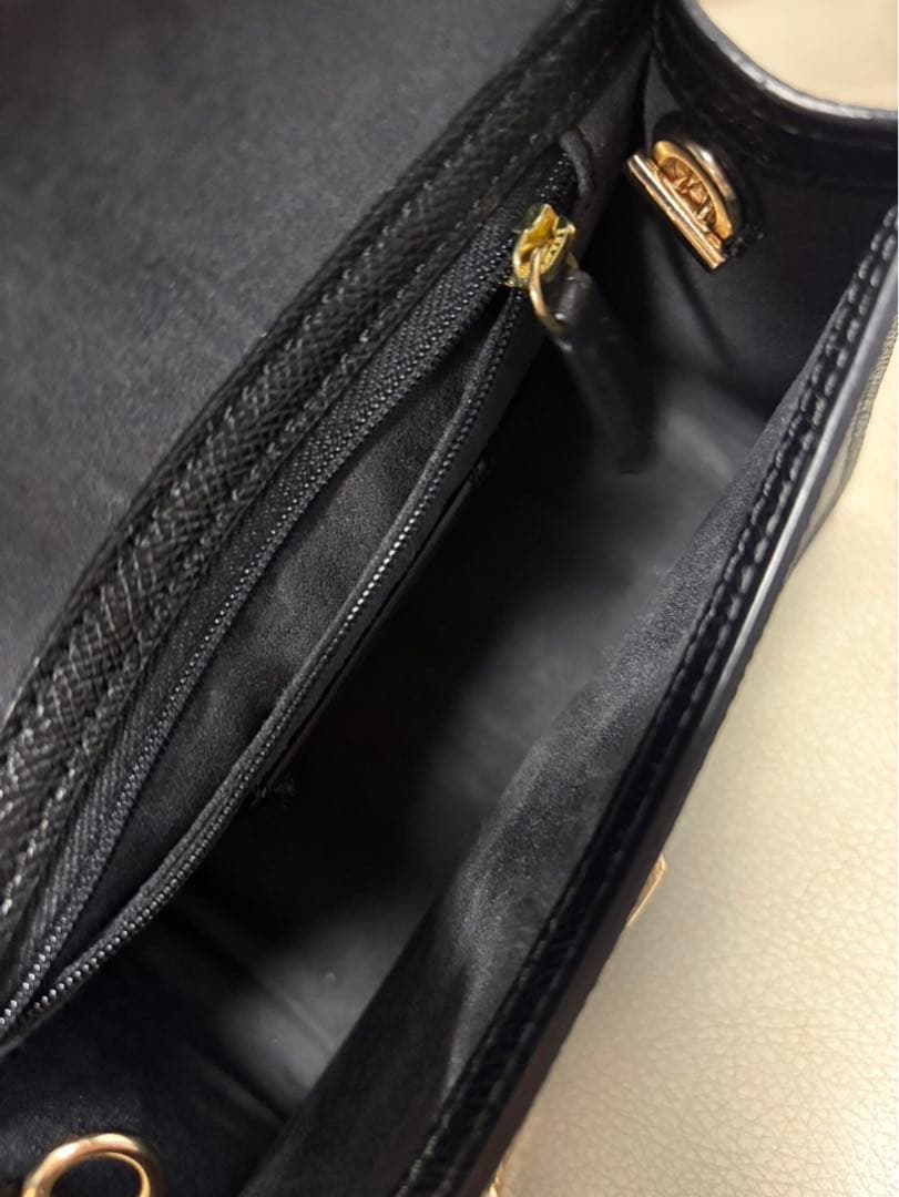 ＣＯＡＣＨ黒 レザー バッグ チェーンストラップ付き