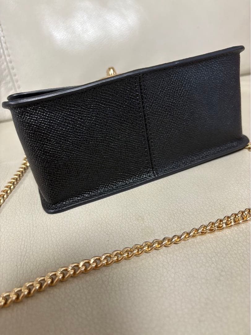 ＣＯＡＣＨ黒 レザー バッグ チェーンストラップ付き
