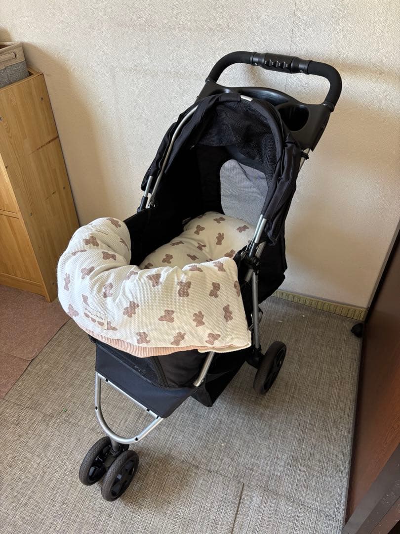 黒の折りたたみ式ベペットカート ベア柄クッション付き 楽天市場】[4色