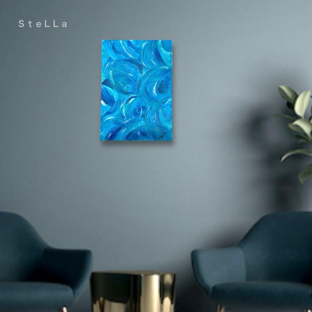 モダンアート　現代アート　ブルー　抽象画　北欧アート　北欧　スタイリッシュ　絵画