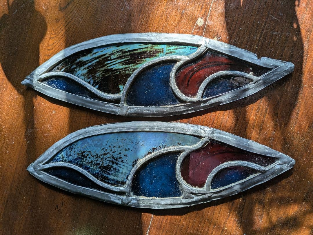 芸術品！天使 の翼 イタリア アンティークステンドグラス 流木アート