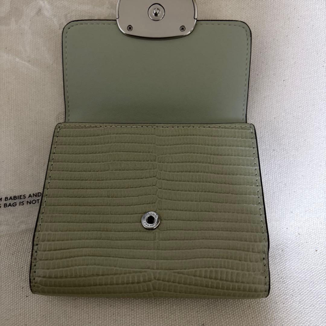 COACH クロコ型押し 二つ折り財布 ライトグリーン COACH ライトグリーン