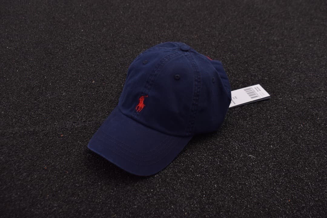 RALPH LAUREN ネイビー×レッド刺繍 ベースボールキャップ 男